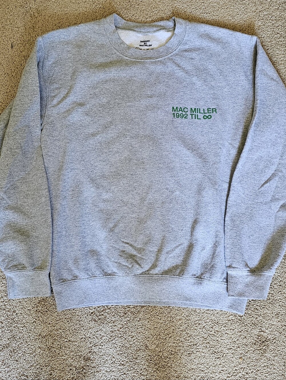 Mac Miller Grey/Green Yin Yang Crewneck Sweatshirt